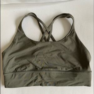 Lululemon energy sports bra dark olive size 10